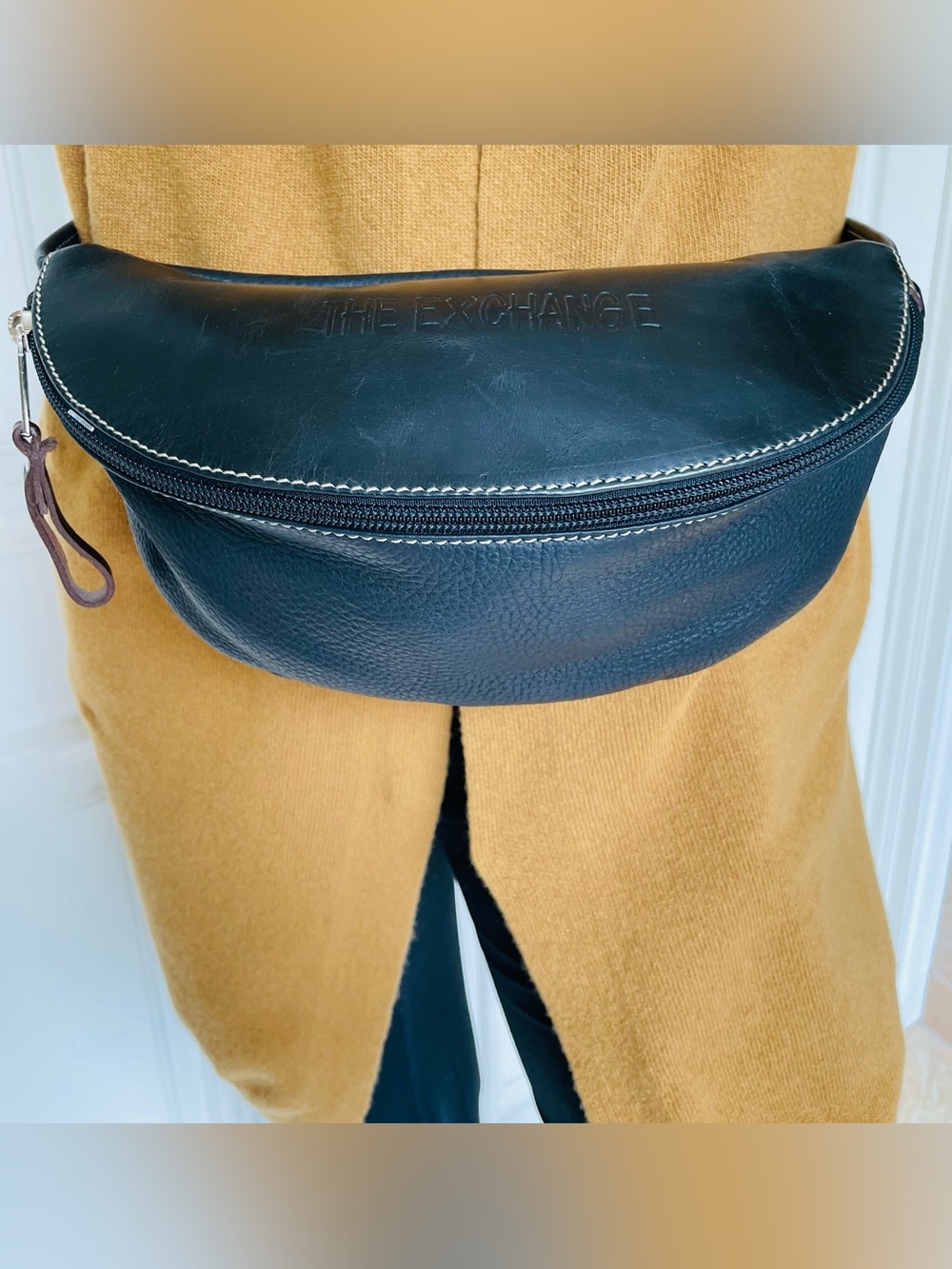 Roots Canada Centennial Leather Belt Bag | Made in Canada Black Waist Pack